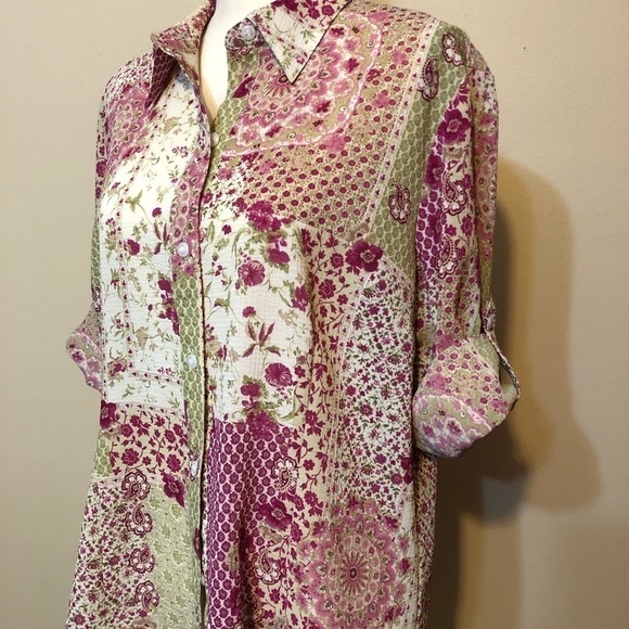 3/$25 Sale🎈Emma James floral vintage button down shirt , size 16 - Picture 3 of 8